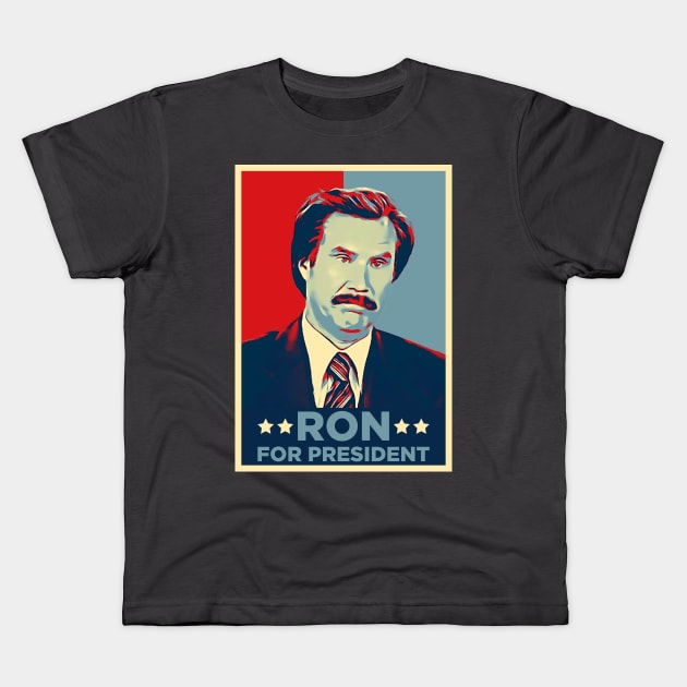 Ron Burgundy for president Kids T-Shirt by throwback